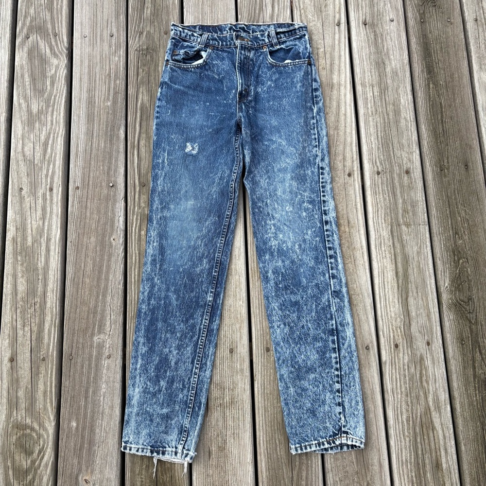 Vintage Levi’s 705-1109 orange tab Student jeans. Acid wash 30x32